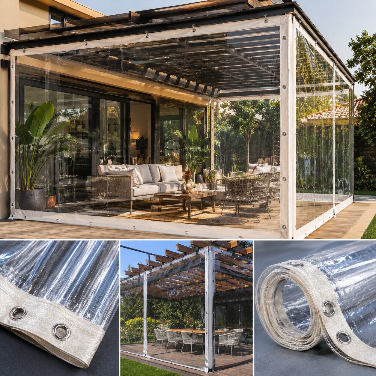 Glass Clear Tarpaulin for Windows, Patios, and Pergolas