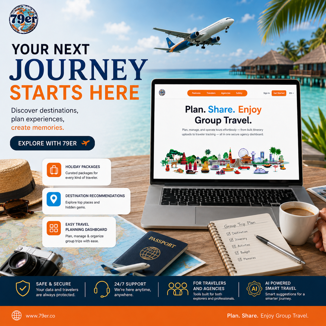 Plan. Share. Enjoy Group Travel with 79er Globe Traveller