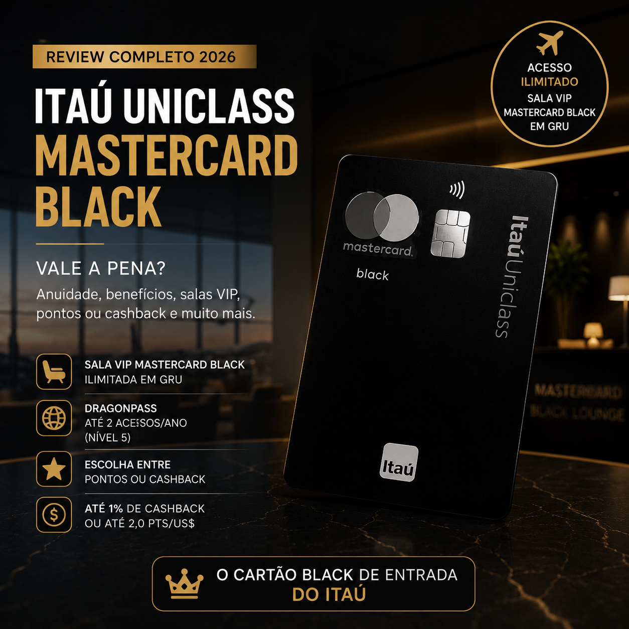 Cartão Itaú Uniclass Mastercard Black: Vale a Pena em 2026?