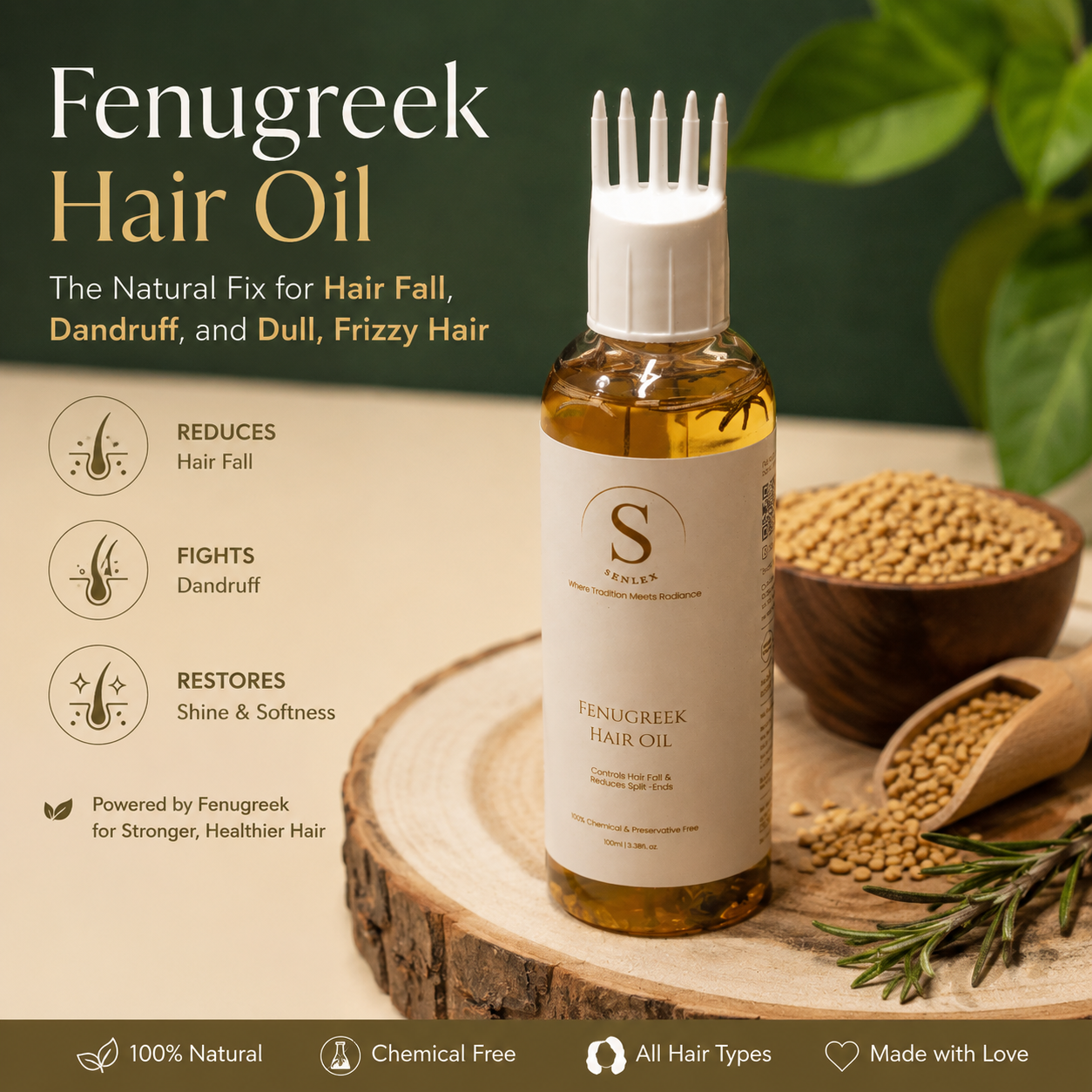 Fenugreek Hair Oil: The Natural Fix for Hair Fall, Dandruff, and Dull, Frizzy Hair