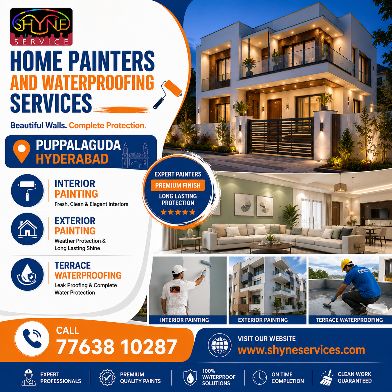 Home Painters and House Painting with Waterproofing Services in Puppalaguda Hyderabad