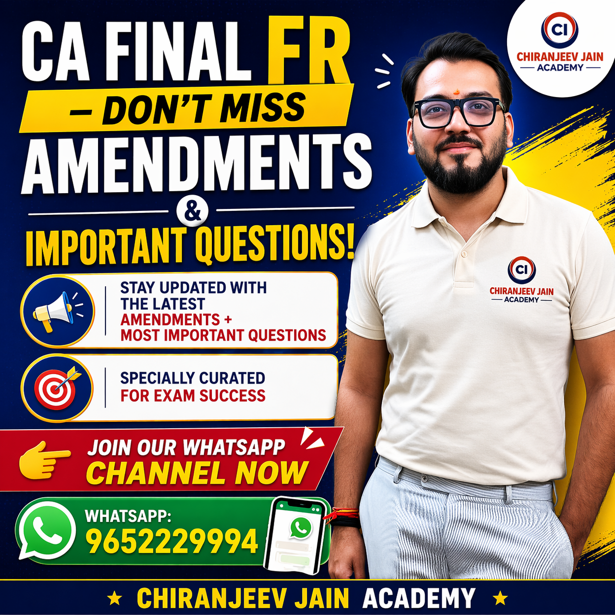 CA Final FR — Don’t Miss Amendments & Important Questions! Ind AS Guru CA Chiranjeev Jain