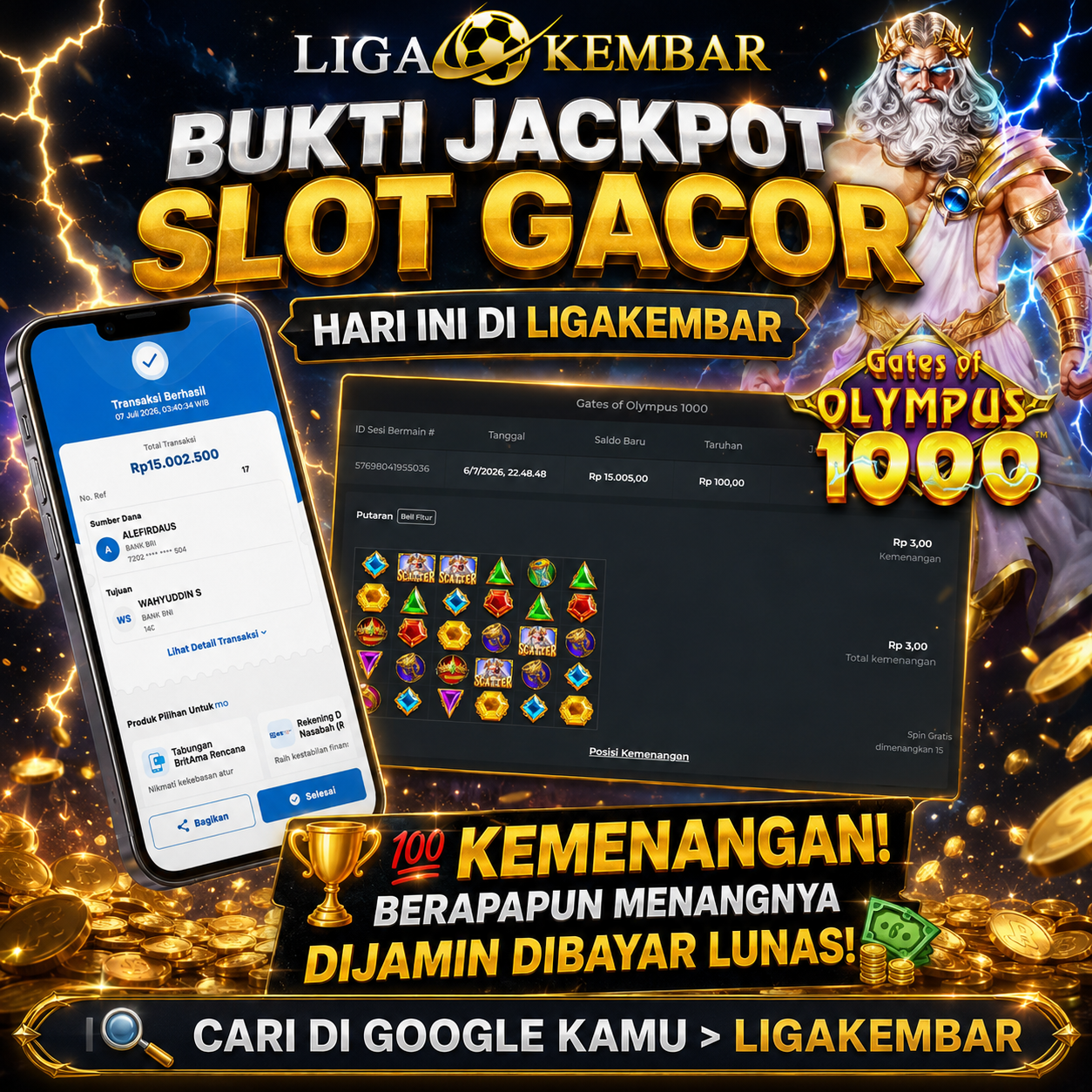 Bukti Jackpot Slot Gacor Hari Ini di LIGAKEMBAR!