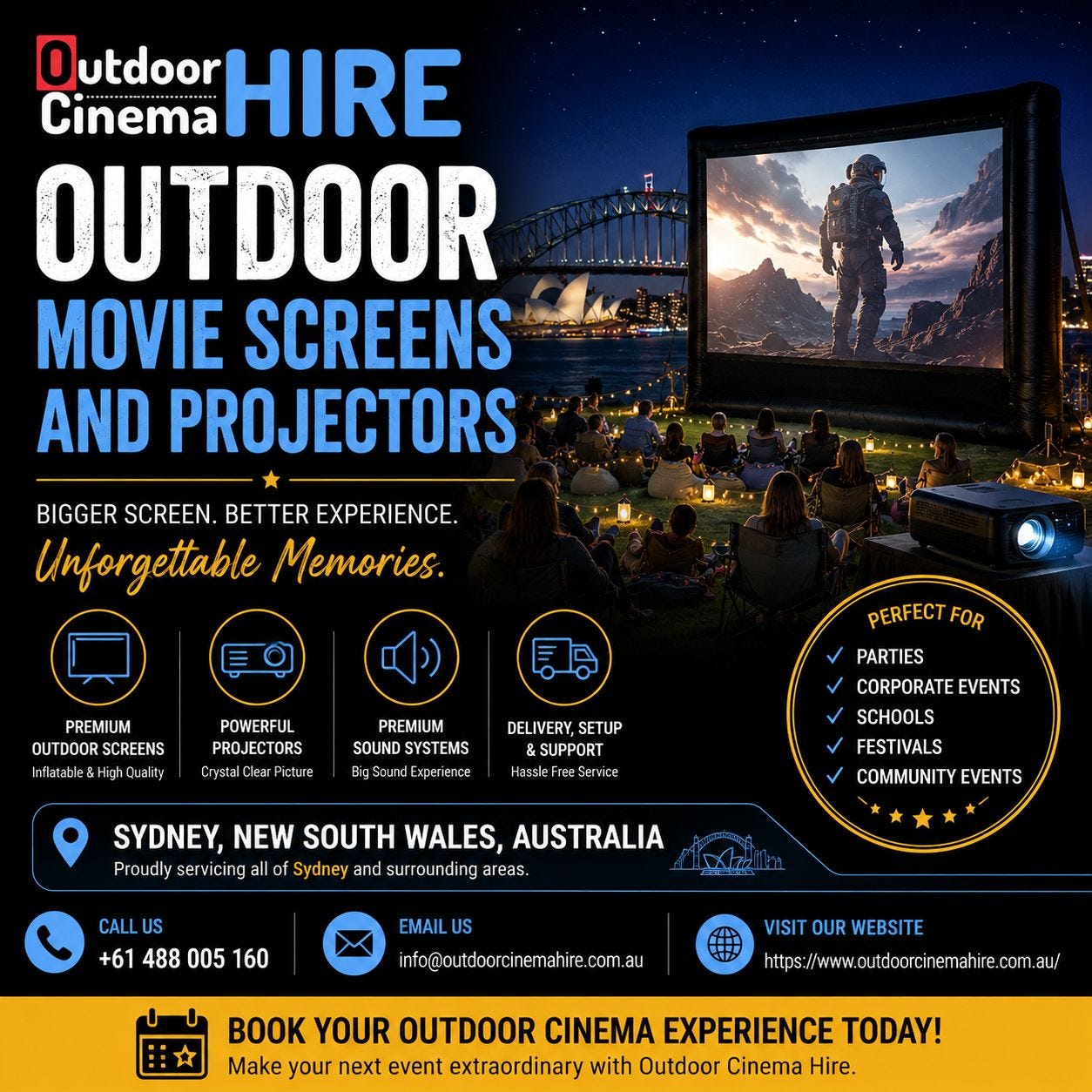 Outdoor Movie Screens and Projectors Made Easy for Events