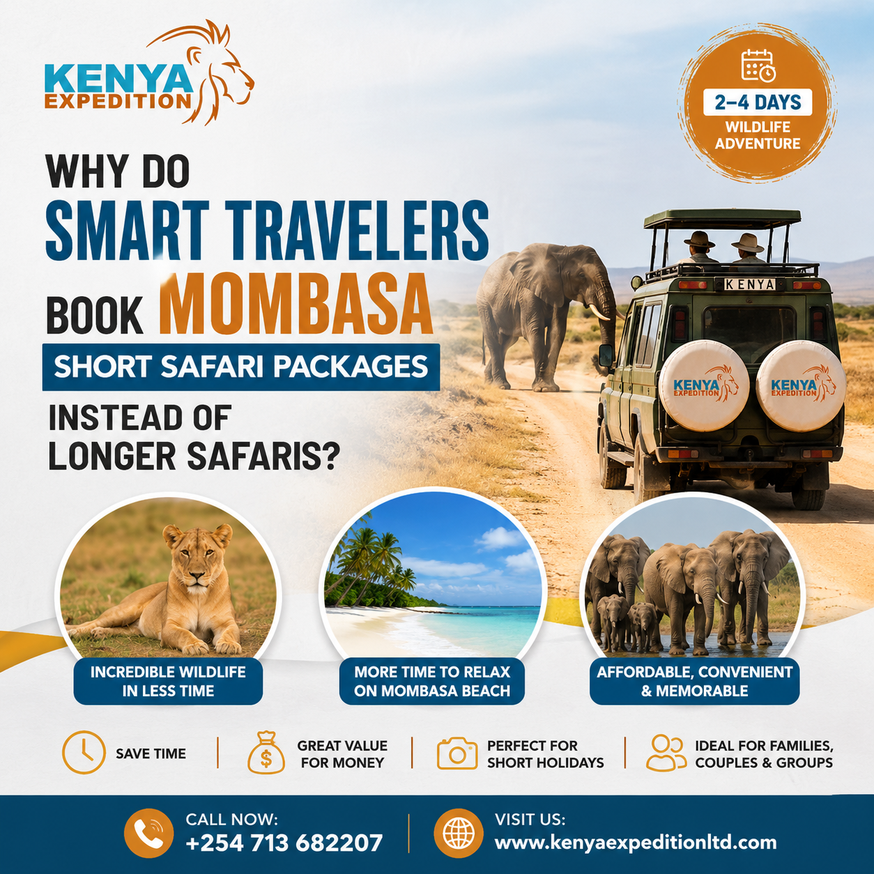 Why Do Smart Travelers Book Mombasa Short Safari Packages Instead of Longer Safaris?