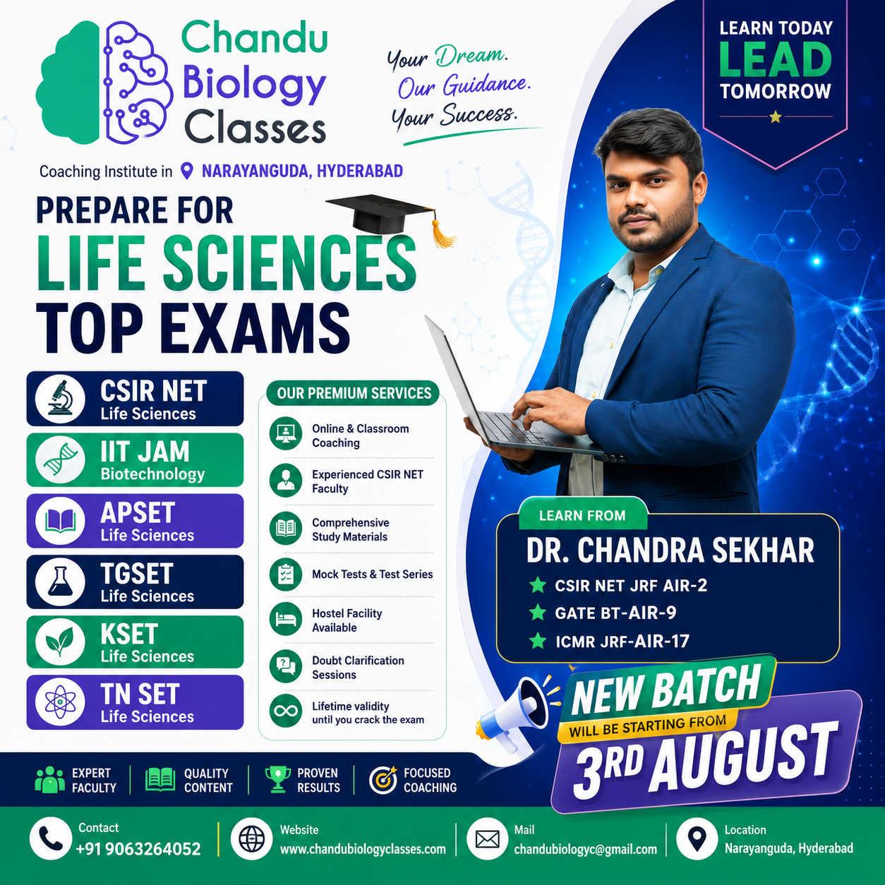 Prepare for Life Sciences Top Exams with Chandu Biology Classes in Hyderabad — Admissions Open for…