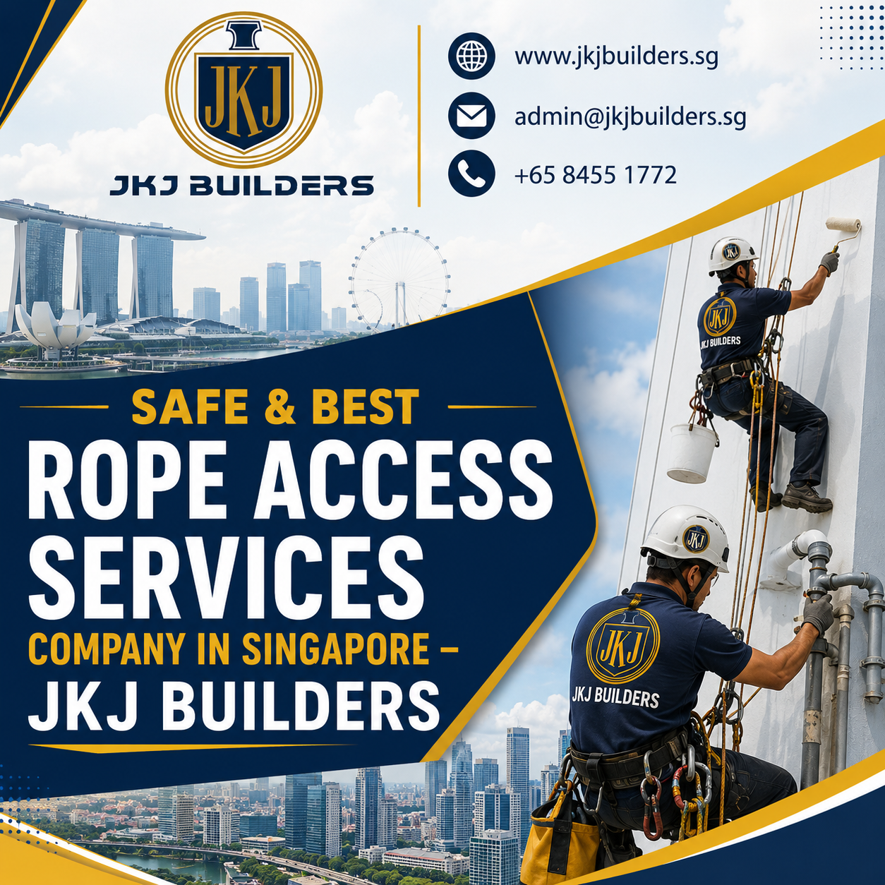 Safe & Best Rope Access Services Company in Singapore — JKJ Builders