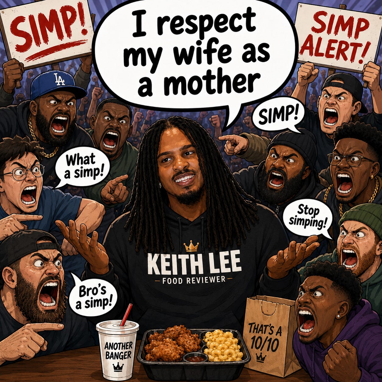 Keith Lee got the boys upset — Photo created by author using AI