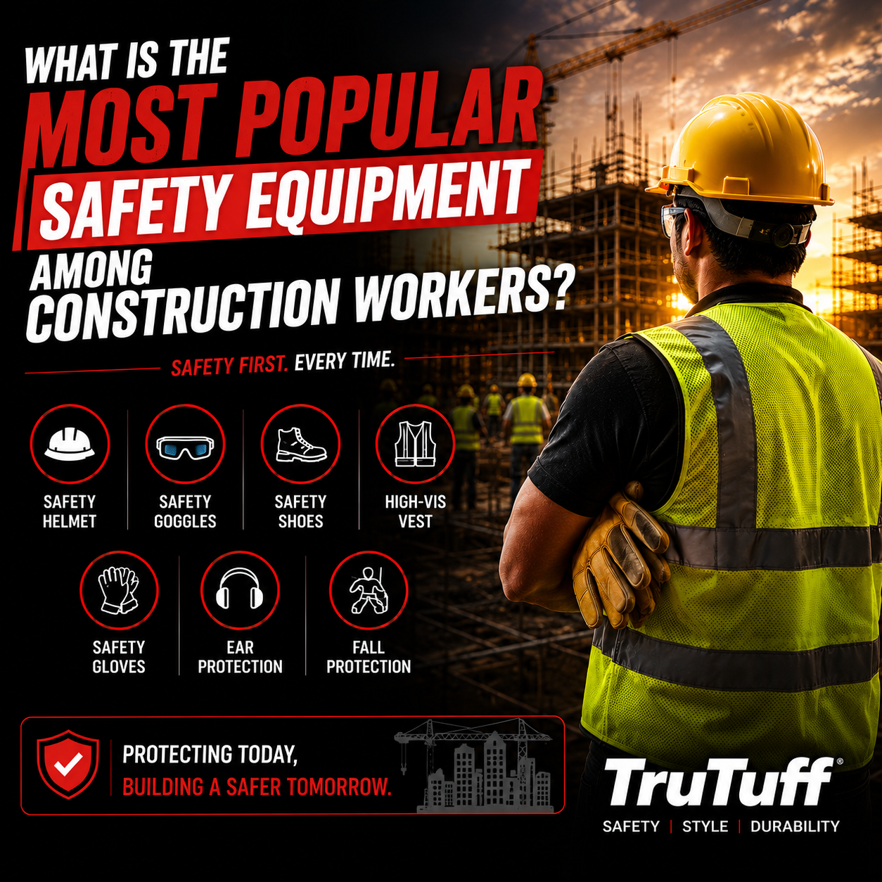 What is the most popular safety equipment among construction workers?