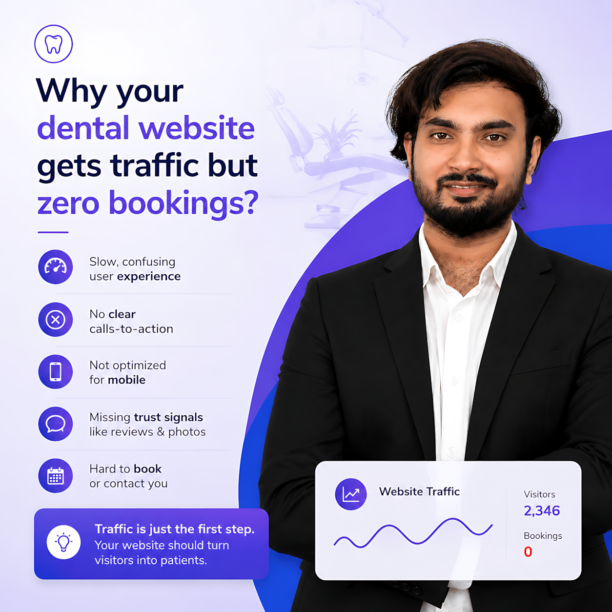 Why Your Dental Website Gets Traffic But Zero Bookings