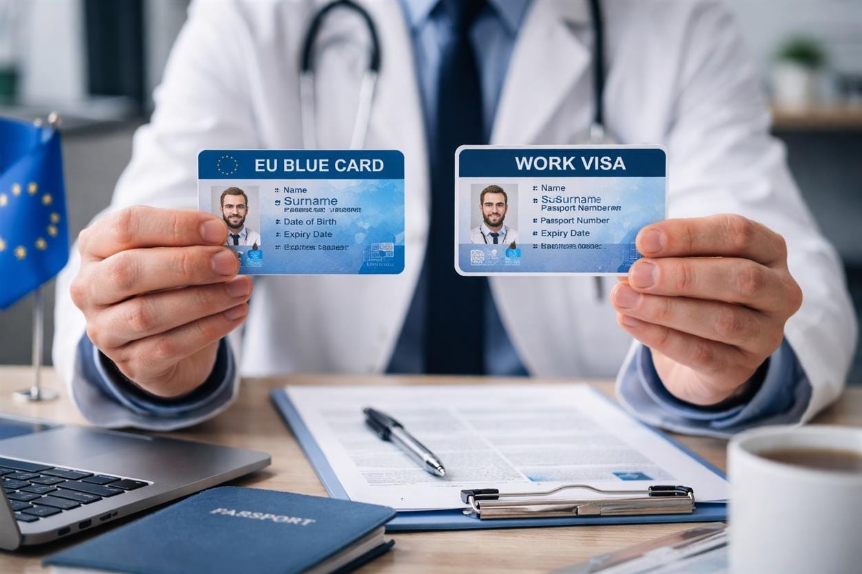 Blue Card vs Work Visa for Doctors