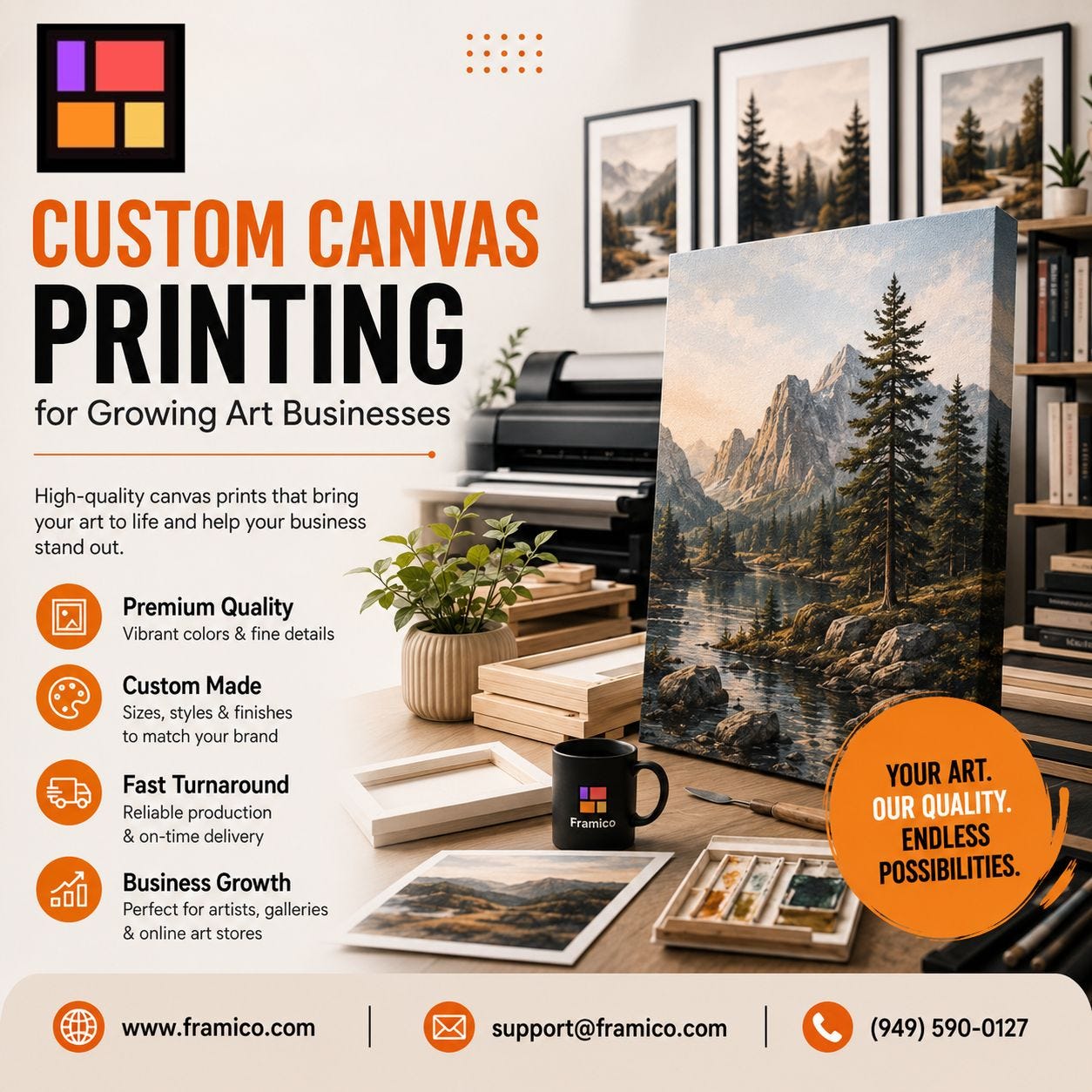 Custom Canvas Printing for Growing Art Businesses