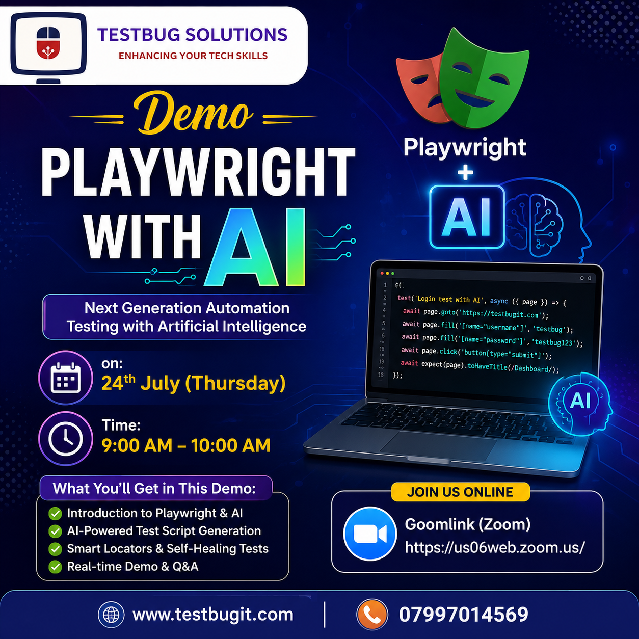 PlaywFREE LIVE DEMO — PLAYWRIGHT WITH AI 🤖🎭
