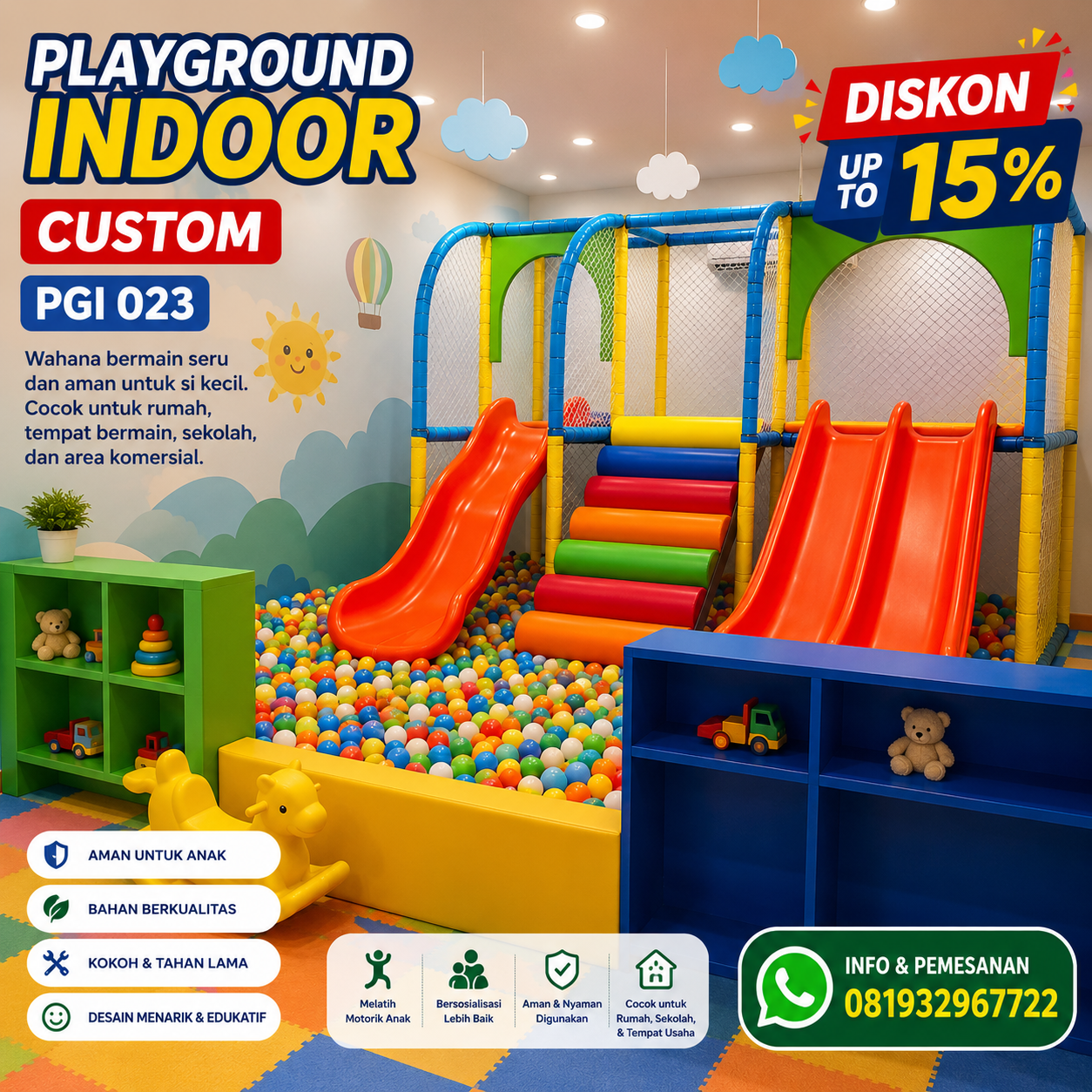 Playground Indoor Modern untuk Area Bermain Anak yang Aman dan Berkualitas
