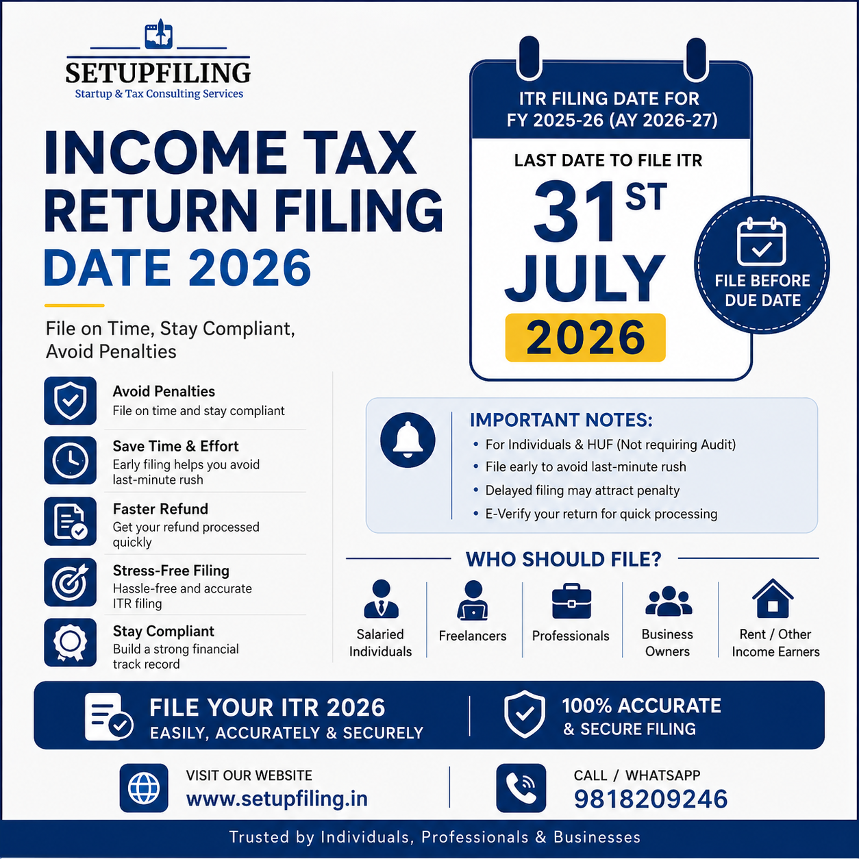 Income Tax Return Filing Date 2026