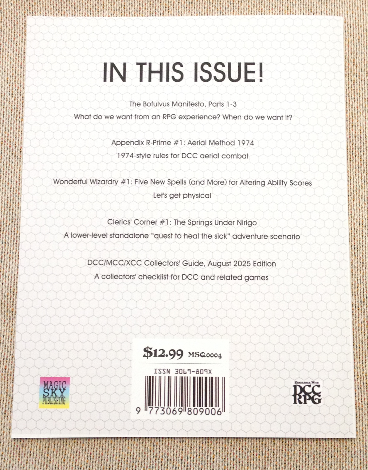 Rear cover of Level Eleven, Issue #1
