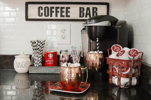 Davis Farmhouse Black Home Coffee Bar Station