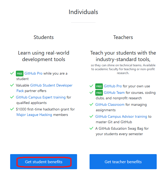 Unlock your student benefits. Hello Developers and Future 