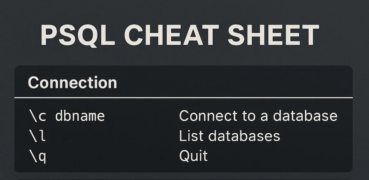 Psql Cheat Sheet