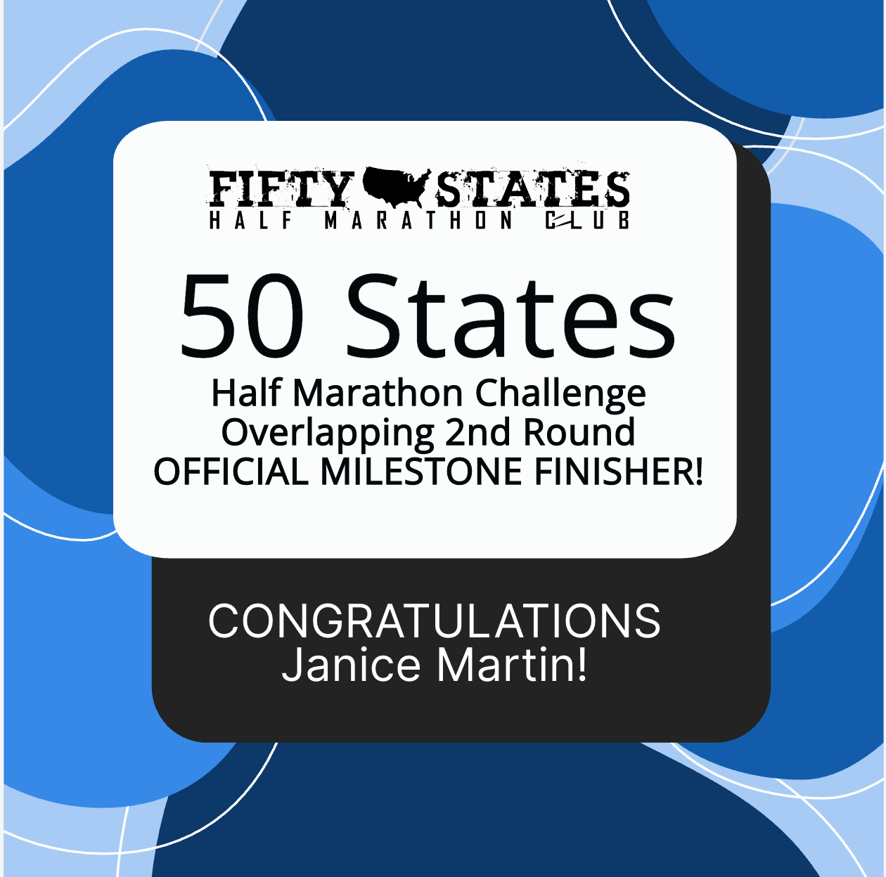 Janice Martin Finishes Overlapping Round 2 of the 50 States Half Marathon Challenge — From…