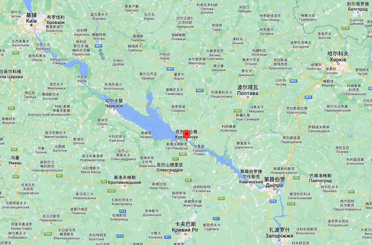 Kremenchuk 位置图