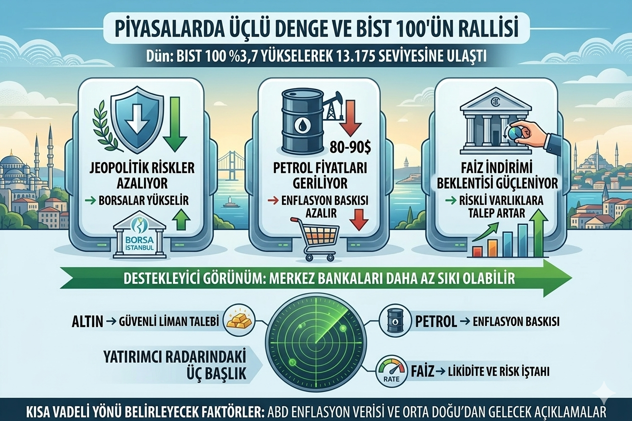 Jeopolitik Risklerde Yumuşama: Petrol, Faiz ve Altın Dengesi Piyasaları Nasıl Etkiliyor?