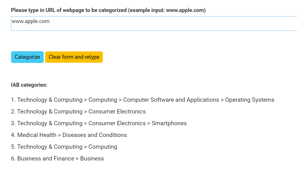 URL Categorization Database