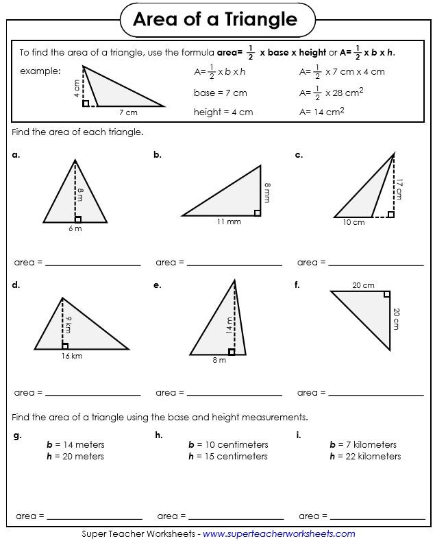 3.3: Formula for the Area of a Triangle - Mathematics LibreTexts