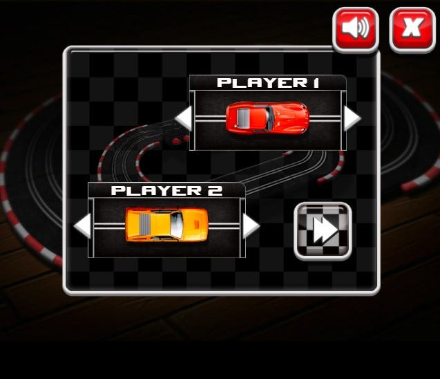 Slot Car Racing the racing game for 2 players control, by Two Player Games