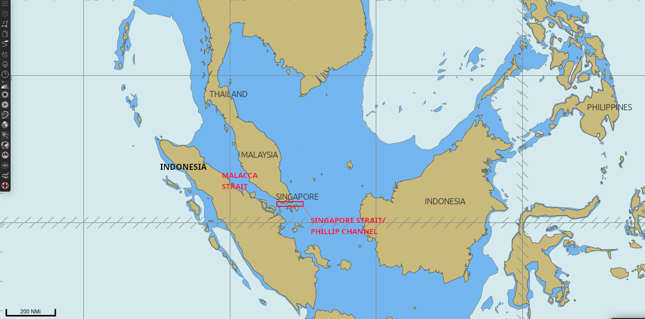 Captioned image from authors nautical chart (zoomed out)