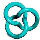 Animated trefoil knot, one of the simplest nontrivial knots. Animation by Philip Rideout, via Wikimedia Commons, licensed under CC BY-SA 3.0.