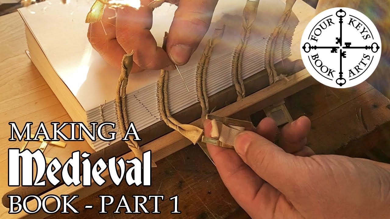 Making A Medieval Book By Hand — Part 1 — Folding Pages, Endpapers, Piercing & Sewing