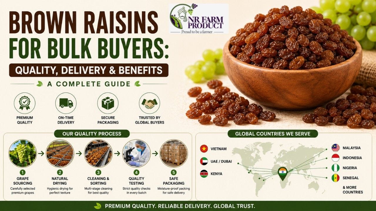 Brown Raisins for Bulk Buyers: Quality, Delivery, and Why Supplier Reliability Matters