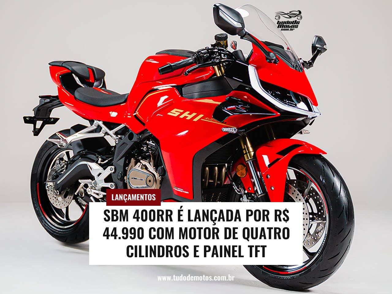 SBM 400RR é lançada por R$ 44.990 com motor de quatro cilindros e painel TFT