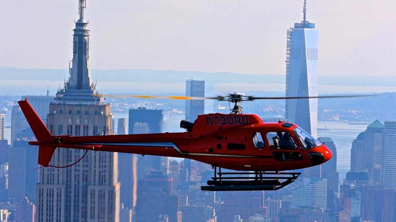 Helicopters are not a means of urban public transport but are widely used in special services and private charter tours. Will this be the case for eVTOL in the end? Photo from the Big Apple Helicopter Tour website.
