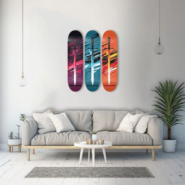 Supreme Inspired Skate Deck, Hanging Wall Art, Skateboard Wall Art.