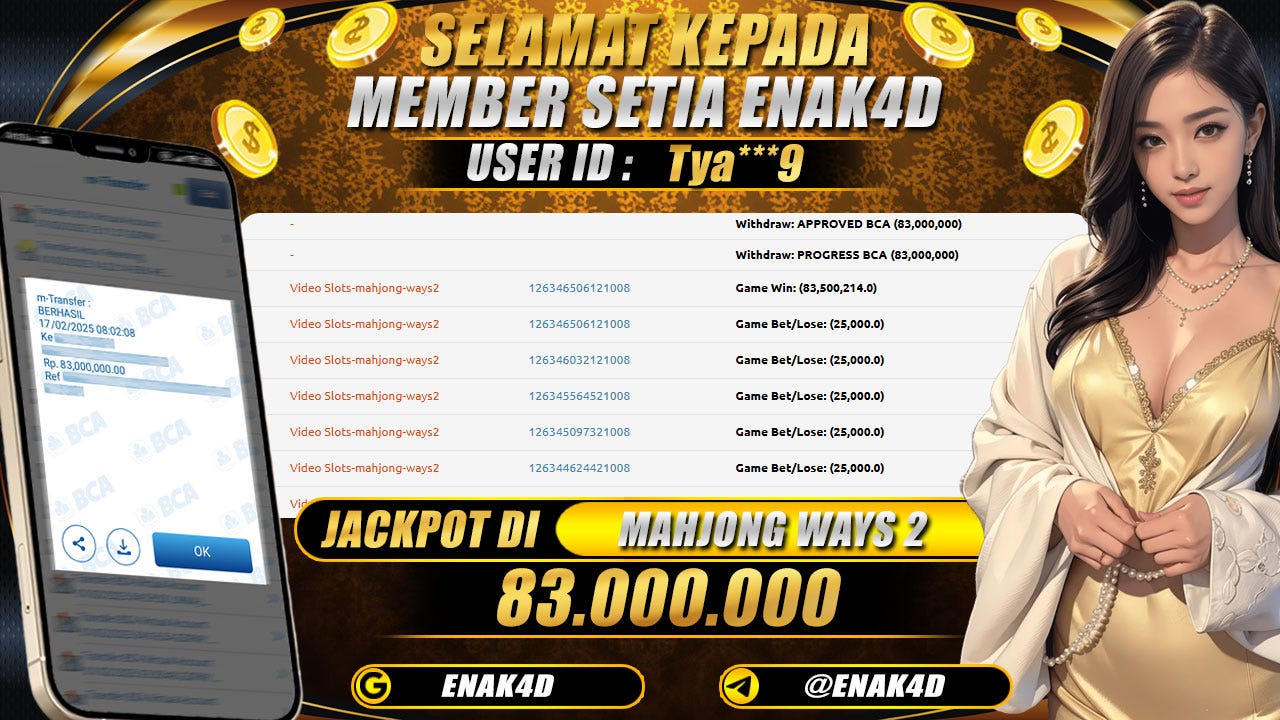 BUKTI KEMENANGAN 17 FEBUARI 2025 DI GAME MAHJONG WAYS 2 WD 83JT!
