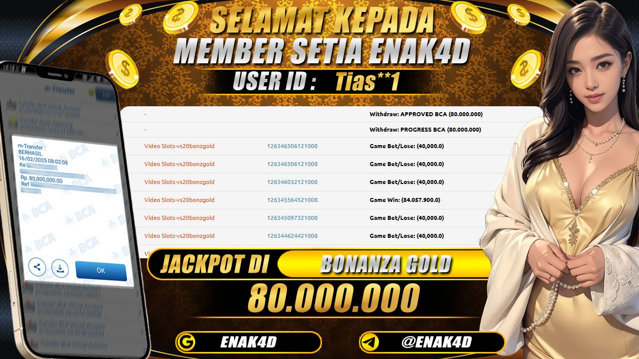 BUKTI KEMENANGAN 16 FEBUARI 2025 DI GAME BONANZA GOLD WD 80JT!