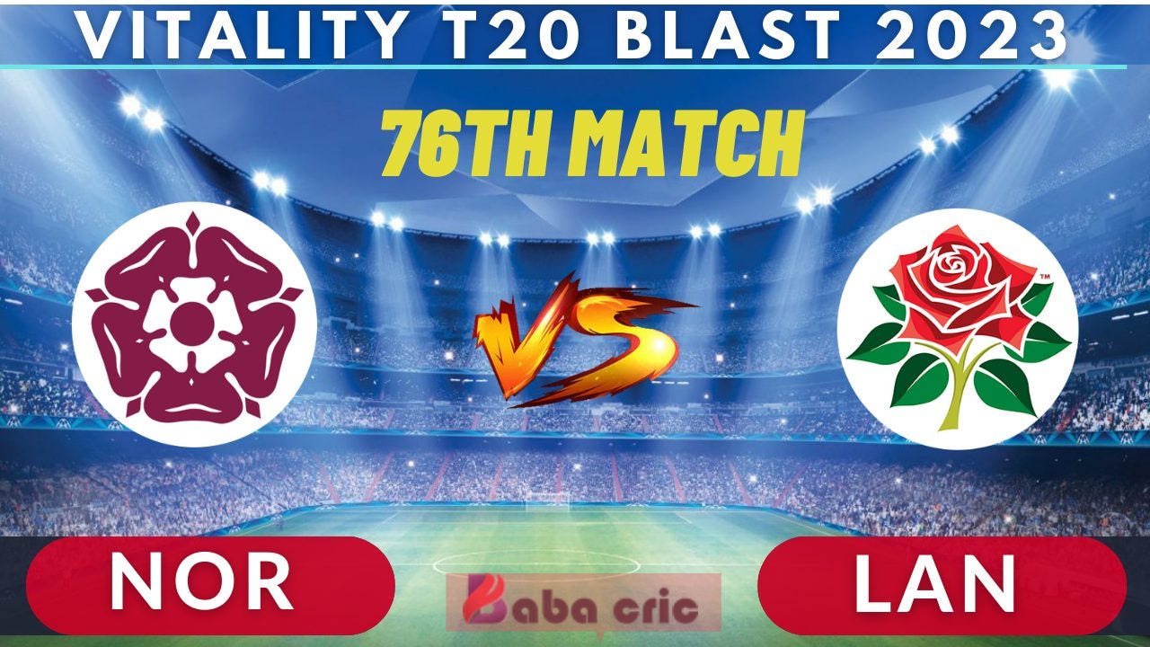 NOR vs LAN Dream11 Prediction Today with Playing XI, Pitch Report, Player Stats & Overall Stats