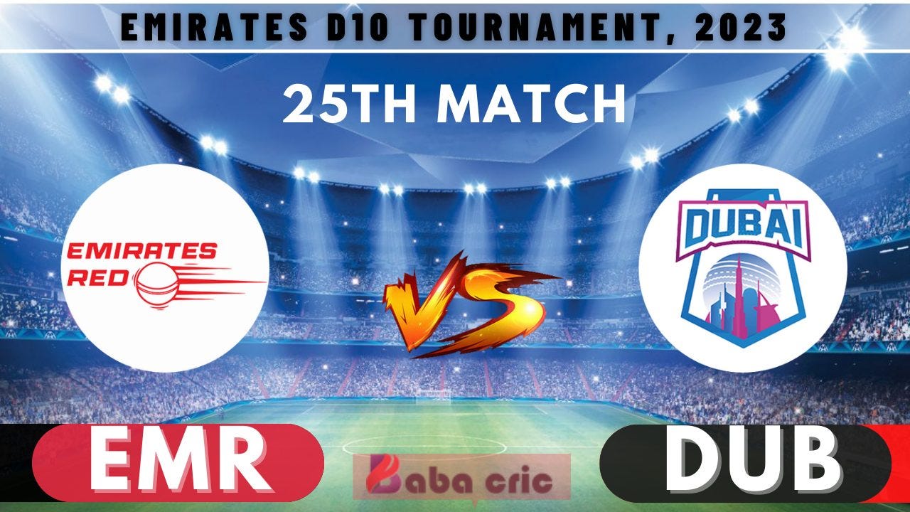 EMR vs DUB Dream11 Prediction Today with Playing XI, Pitch Report, Player Stats & Overall Stat