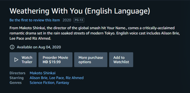 Tenki no clearance ko stream online