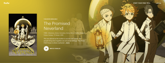 Watch The Promised Neverland Streaming Online, Hulu (Free Trial)