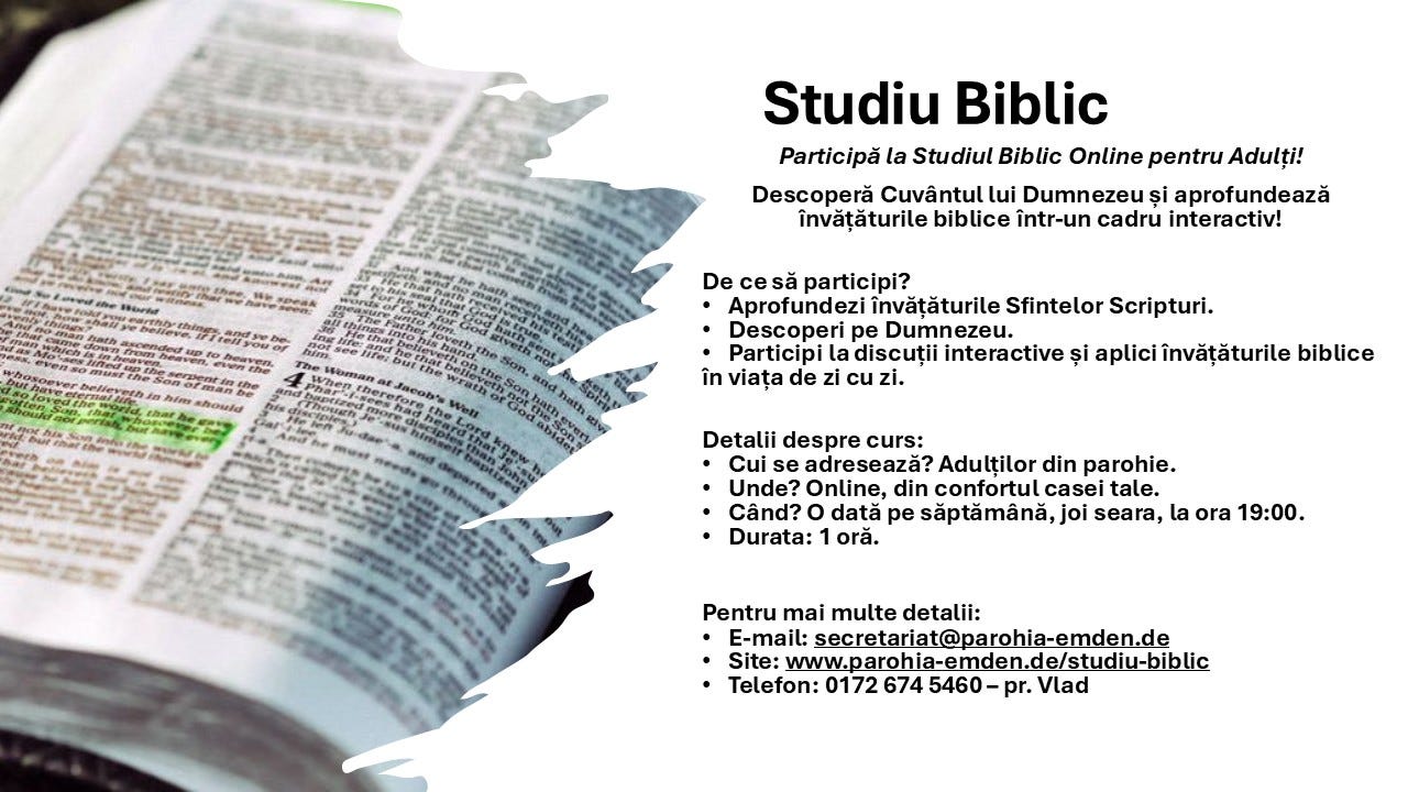 Anunț: Studiu Biblic online