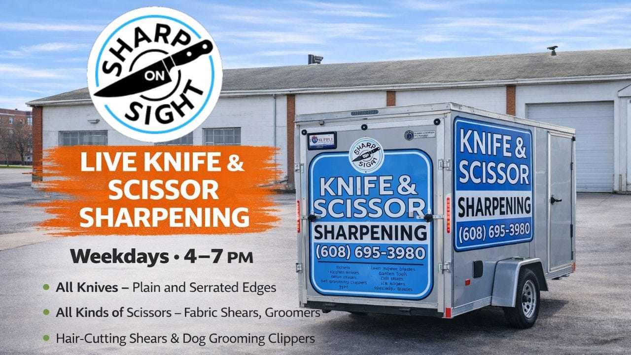 This Is What 30 Minute Knife Sharpening Actually Looks Like in Sun Prairie