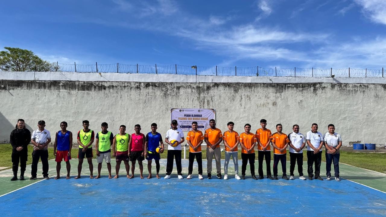 Semarakkan HBP ke-62, Lapas Lhoknga Gelar Pekan Olahraga Pegawai dan Warga Binaan