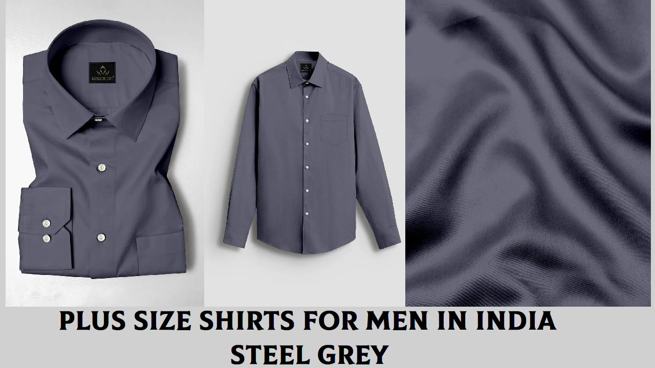 Plus Size Shirts for Men in India — Steel Grey