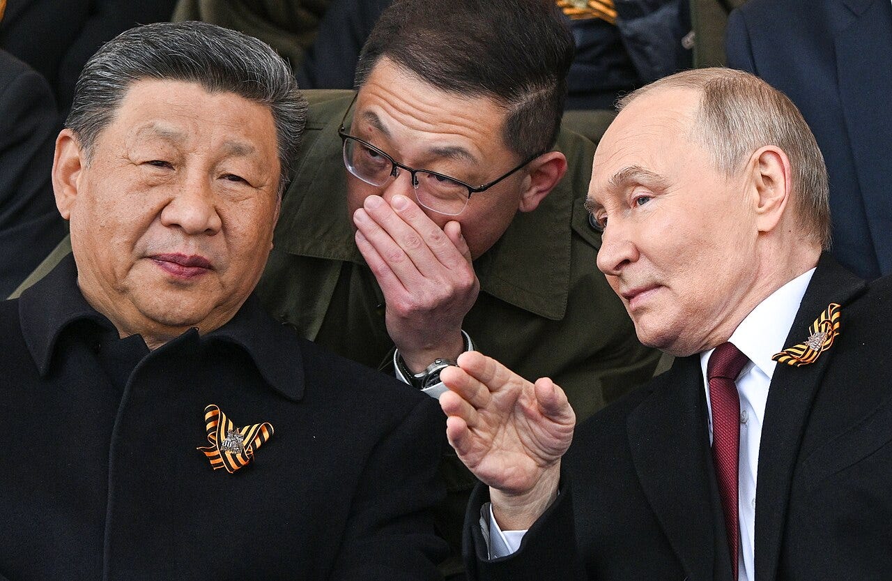 Xi Jinping and Vladimir Putin at the parade marking the 80th anniversary of the Great Victory at Great Patriotic War (2025)