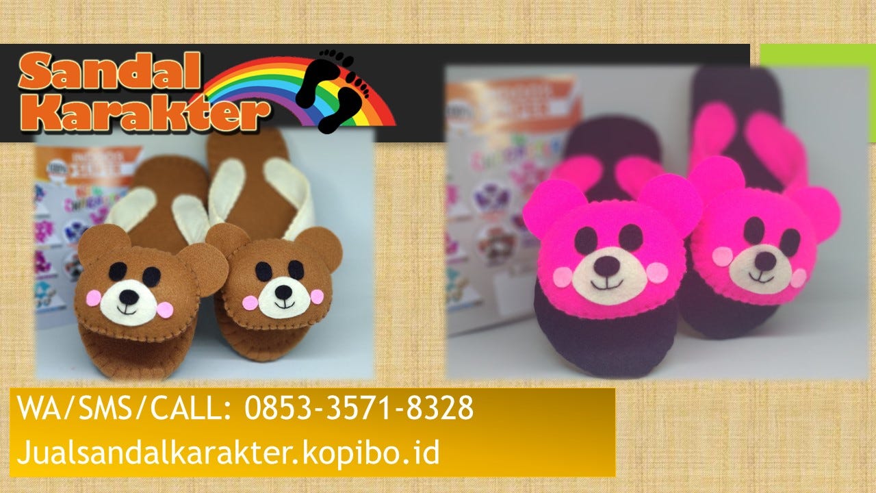 DISKON!!!, 0853–3571–8328, Jual Sandal Karakter Flanel Murah Surabaya