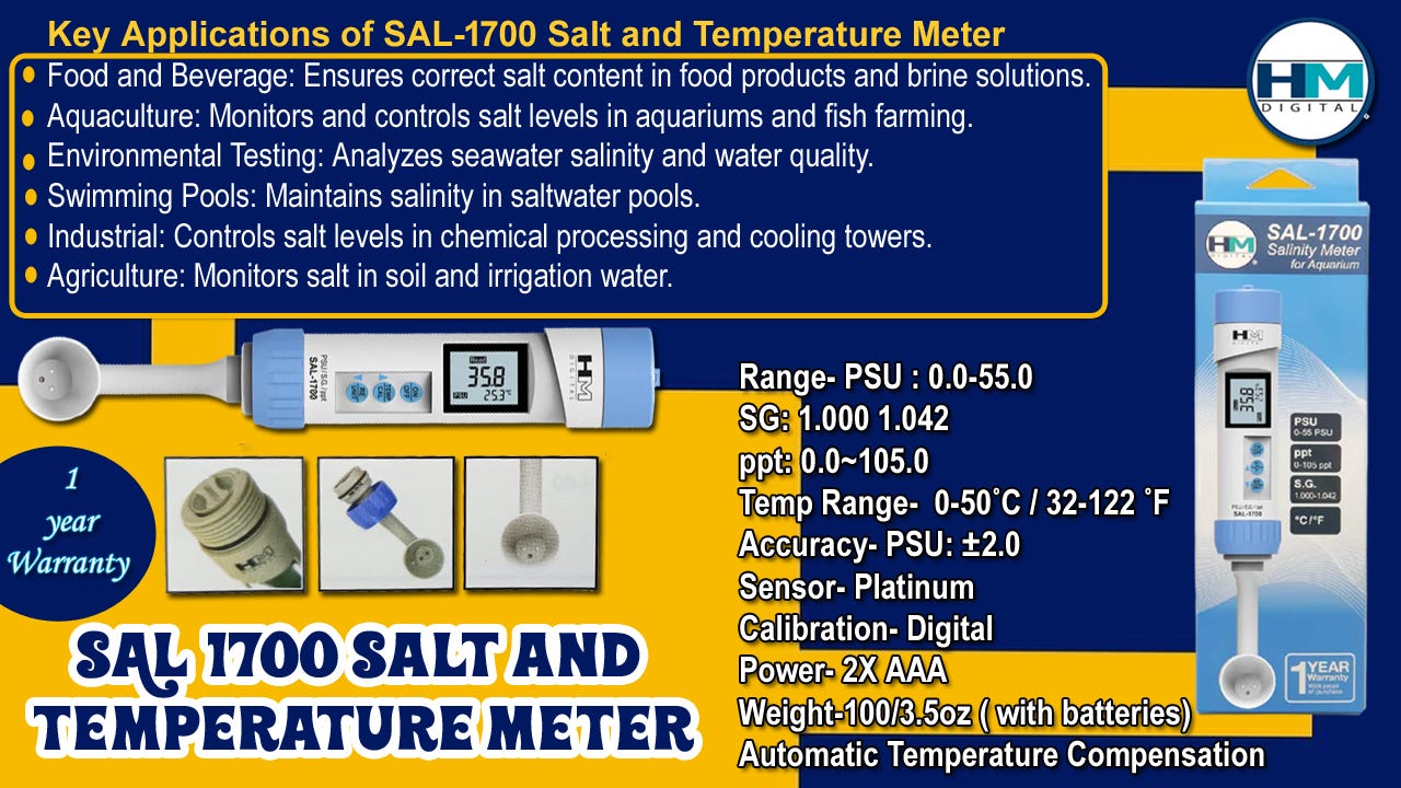 SAL-1700 Salt and Temperature meter- HM Digital
