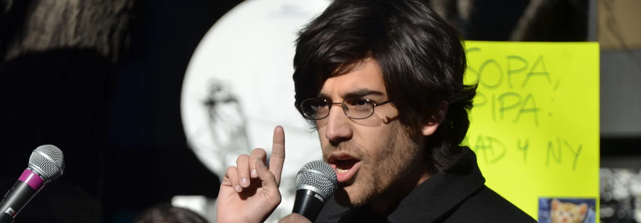 Aaron Swartz during PIPA Rally